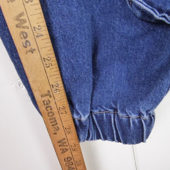Forever 21 Denim Jogger Pants Womens SZ S Cargo Pockets High Rise Elastic Waist - Picture 12 of 16